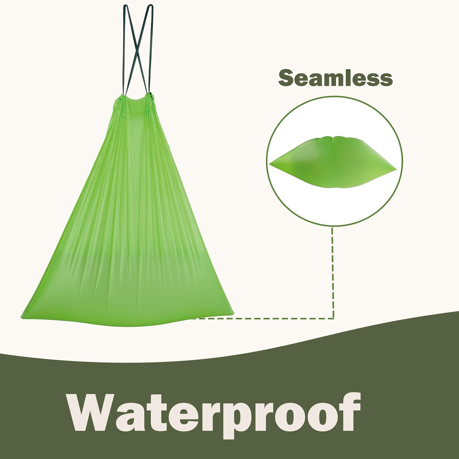 Compost Bags 5 Gallon with Drawstring Tear Off 20 Liter Extra Thick 0.78 Mils Compostable Food Scrap Waste Bags with US BPI ASTM D6400 and Europe OK Compost Home Certified 60 Counts