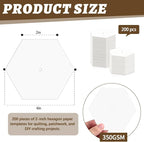 200 PCS Paper Piecing 2", Hexagon Quilting Templates - Image 2