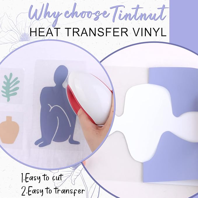 Tintnut Thistle Purple Heat Transfer Vinyl, 10inx6ft Iron on Vinyl | Neutral - Image 3