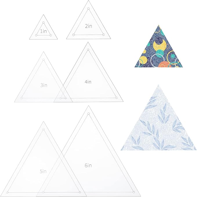 BENECREAT 6Pcs Free Motion Triangle Quilting Template Set, Acrylic Transparent by BENECREAT