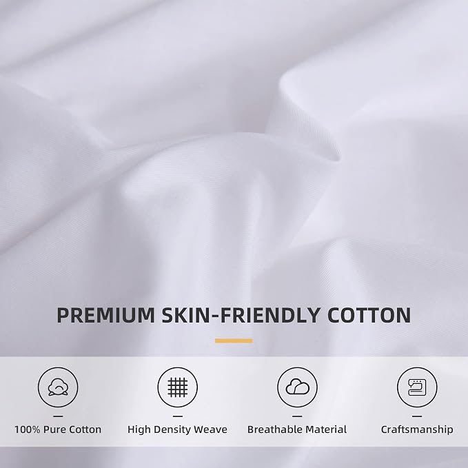 QSH Ruffle White Duvet Cover King Size-Washed Cotton Shabby Farmhouse Chic - Image 7