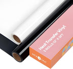 HTVRONT White and Black 12" x 5ft HTV Vinyl Rolls | Easy Cut & Weed, Heat by HTVRONT
