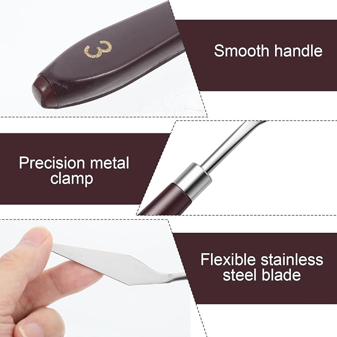 10 PCS Palette Knife, Flexible Stainless Steel Palette Knife Set | Painting - Image 7