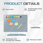 Nuanchu 2 Pcs 12 x 16 Inches Neutral Grey Tempered Glass Palette - Image 5