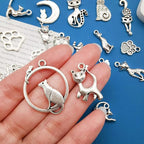 WOCRAFT 120pcs Antique Silver Cat Charm - Image 5