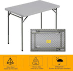 Folding Table 3ft Rectangular All-Occasion Plastic Folding Event Table - Image 5