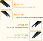DTDNZKN 4 PCS Stainless Steel Tweezers Set Black | Precision Tweezers - Image 2