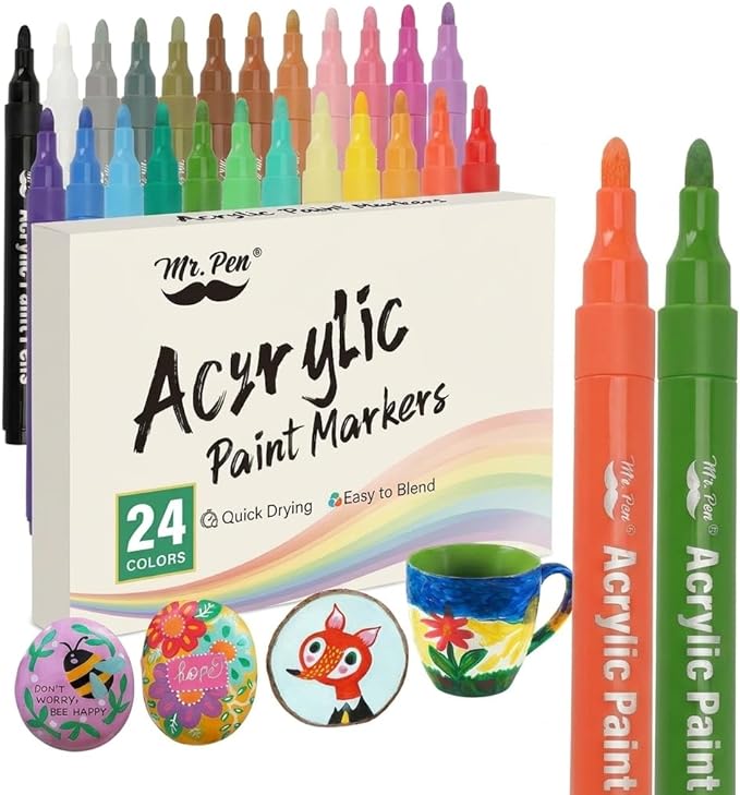 Mr. Pen- Acrylic Paint Markers, 24 Pack, Paint Pens by MrPen