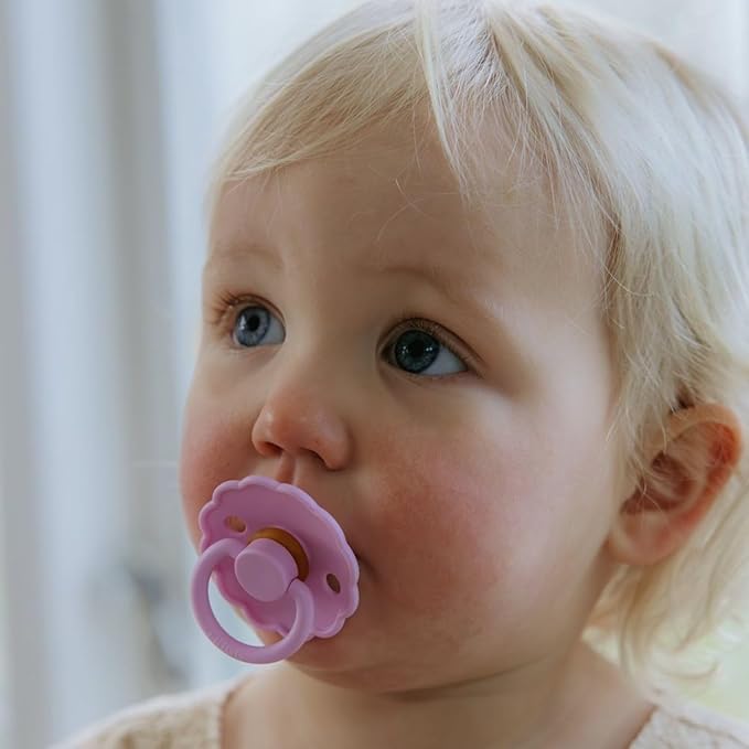 FRIGG SilkySoft Silicone Baby Pacifier 4-Pack Rosy Romance | Made in Denmark | BPA-Free (6-18 Months)