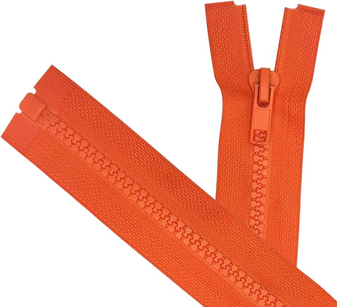 ANPURZII 2PCS #5 60 Inch Vermilion Orange Separating Jacket Zippers by Unknown