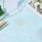 10Pcs Round Hand Fan Blank Plastic Hand Fans Bulk Summer Clear Transparent - Image 4