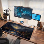 Starry Night Mountain Desk Pad Mat Moon Oil Painting XXL Black Mouse Pad - Image 7