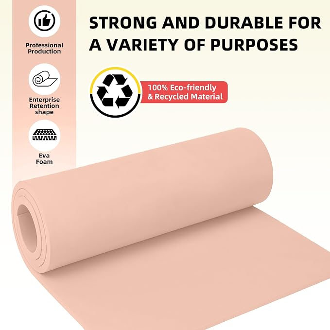 Do²ping Beige Eva Foam Sheets Roll, 10mm EVA Craft Foam 39''x13.9'' High - Image 4
