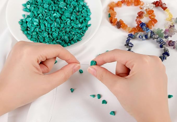 LAIDANLA Malachite 400pcs Natural Chip Stone Beads 5-8mm Healing Crystal - Image 4