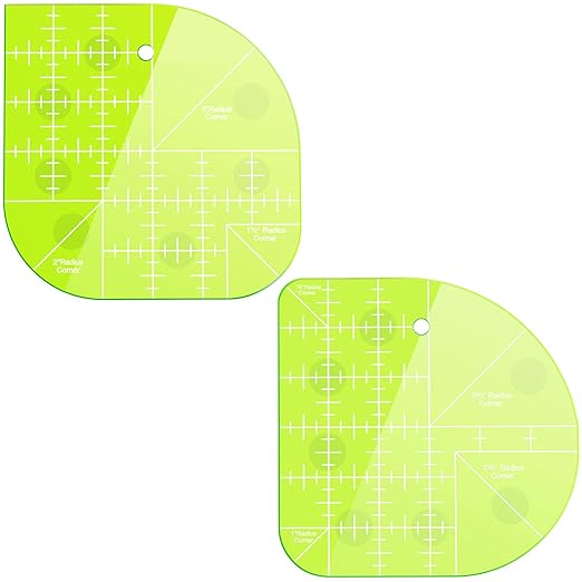 Kigley 2 Pcs Curved Corner Cutter Quilt Ruler Acrylic Sewing Patchwork Template by Kigley