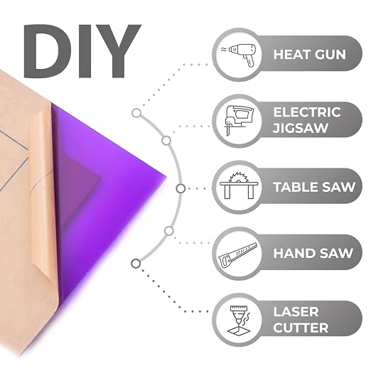6 PCS Purple Transparent Cast Acrylic Sheets 8" x 12" x 0.118", Plexiglass - Image 4