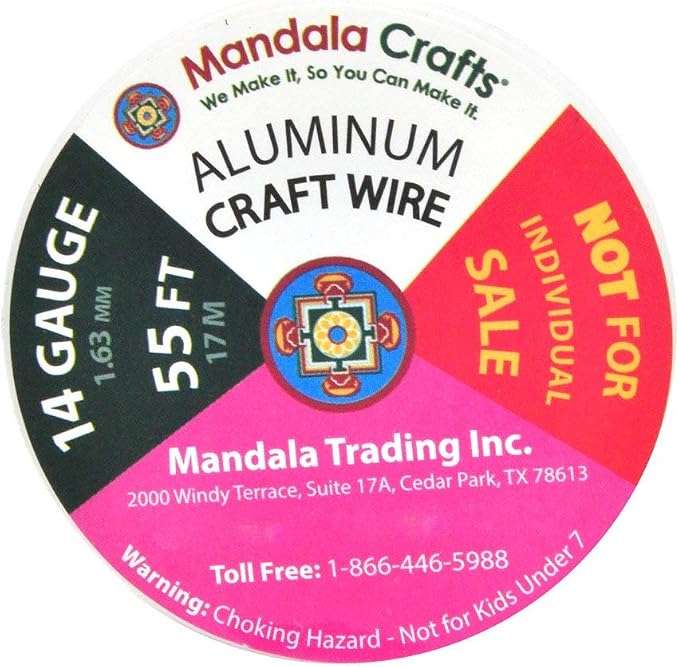 Mandala Crafts 14 GA Red Copper Black Assorted Anodized Aluminum Craft Wire | - Image 3