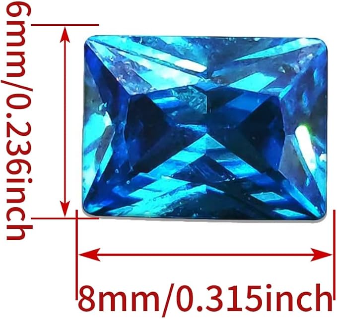 AierCrystal Aquamarine Color Cubic Zirconia Loose Beads Unset - Image 2
