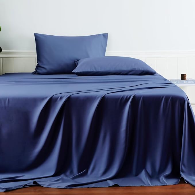 Bamboo Viscose Flat Sheets Only, 400 Thread Count Sateen Weave King Size Flat - Image 2