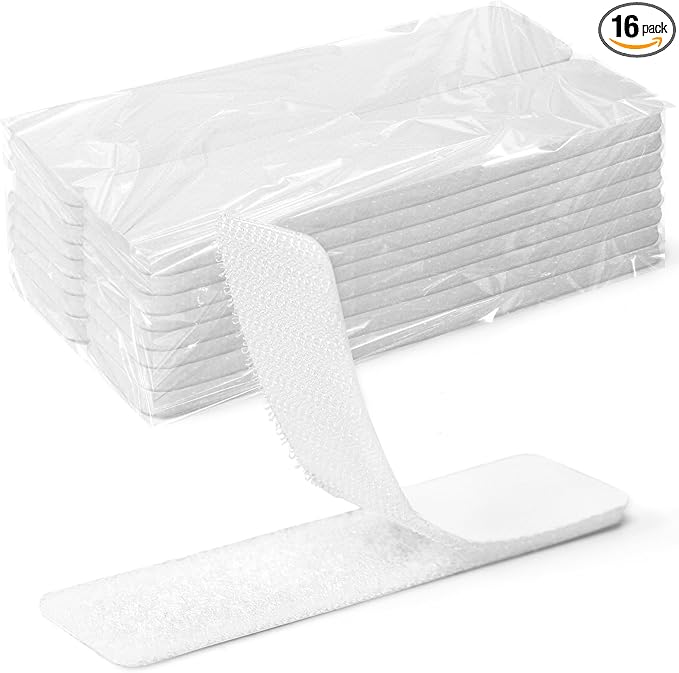 Art3d 16 Sets Hook and Loop Tape Sticky Back, 1 in.x 4 in. Double-Sided Command by Art3d