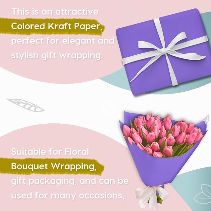 PerkHomy Purple Kraft Paper Roll 36" x 1 - Image 4