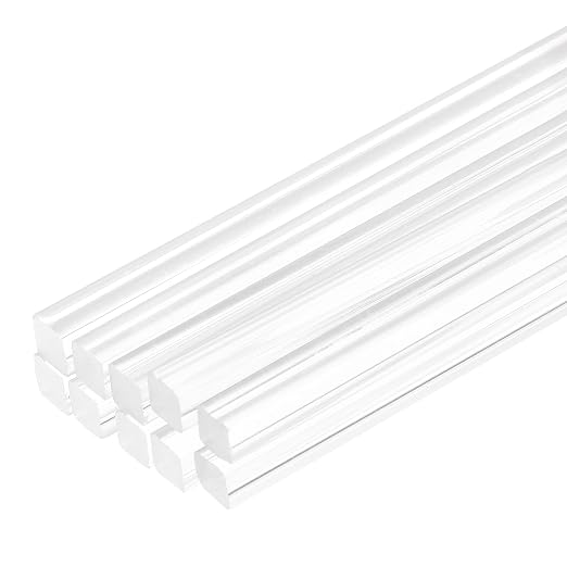 MECCANIXITY 10pcs Acrylic Square Rods 1/8" x 14" Clear Acrylic Dowel Rods by MECCANIXITY