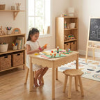 CAALMA Kids Table and Chair Set, Solid Wood - Image 5