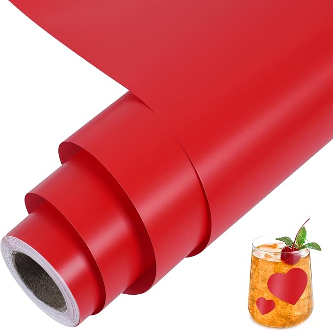 TORC Red Permanent Vinyl 12" x 14 FT Matte Red Adhesive Vinyl Roll Compatible by TORC