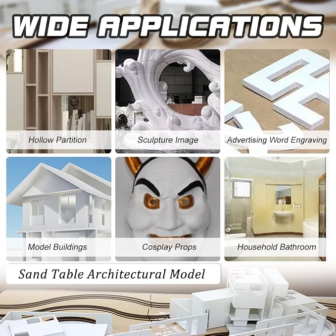 BENECREAT 4 Pcs 2mm PVC Foam Sheet White Plastic Sheet 11.8x15.7 Inch - Image 7