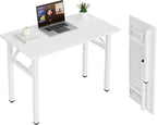 Need Small Folding Computer Desk, 35.8 Inch Writing Table, Sturdy Foldable Desk by Need