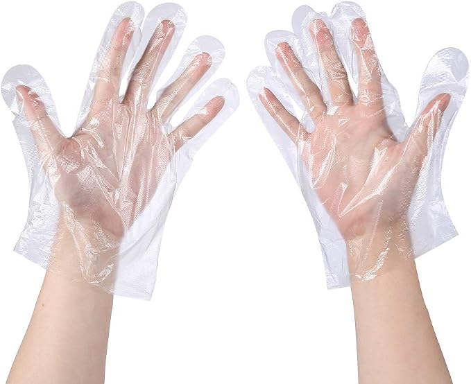 MoloTAR 100 pcs Plastic Disposable Gloves, Disposable Gloves, One Size Fits Most by MoloTAR