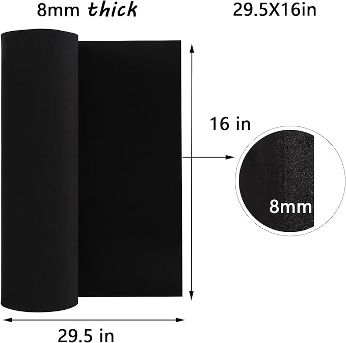 AMZQNART EVA Foam 8mm, Cosplay Foam 16x29.5 inch Black, High Density 90 kg/m³ - Image 2