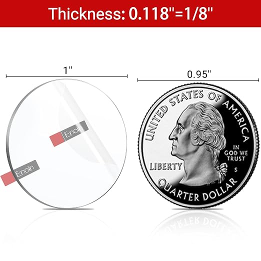 Enoin 30 Pack 1 Inch Round Clear Acrylic Sheets Plexiglass Sheet 1/8 Inch Thick - Image 2