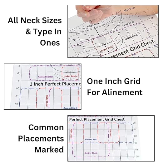 T-Shirt Ruler Guide, Chest Placement Heat Press Alignment | Australian Designed - Image 3