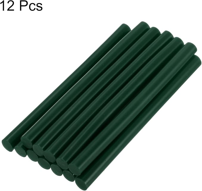 uxcell Mini Hot Glue Sticks for Glue Gun 11mm x 100mm Dark Green 12pcs - Image 3