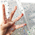 HYANG Transparent Stars PVC Super Clear Holographic Vinyl Faux Leather Sheets 1 - Image 2