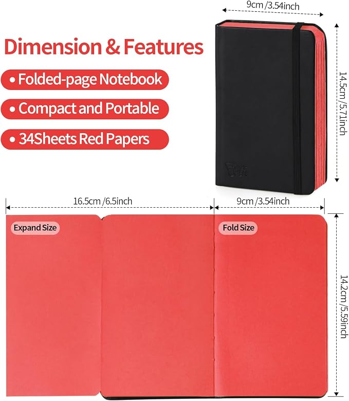 3.5x5.7inches Mixed Media Sketch Pad, 120GSM 32Sheets Folded Colored Paper - Image 2