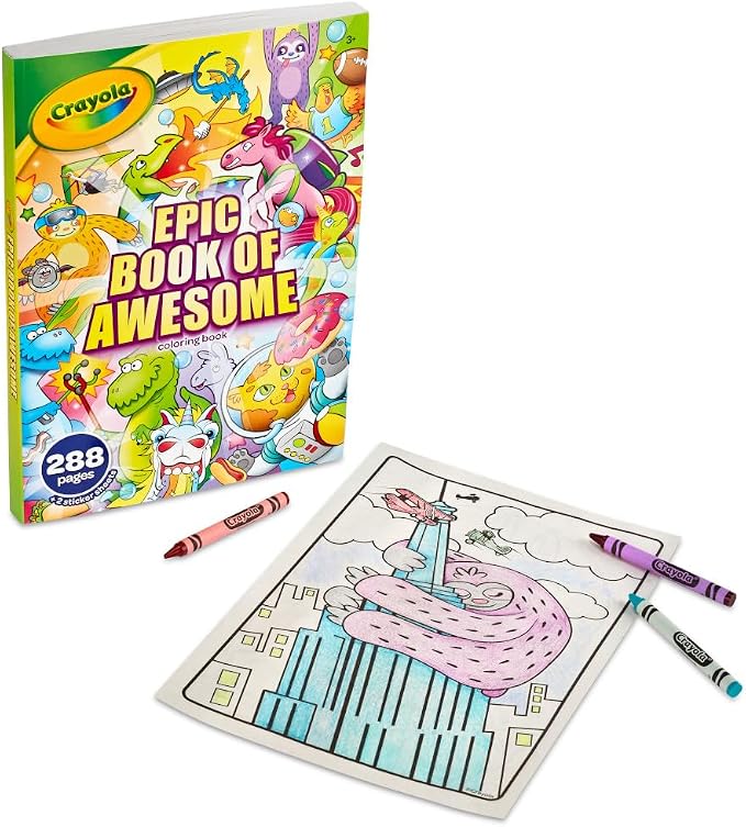 Crayola Epic Book of Awesome Coloring Book, Animal Coloring Pages, Glitter - Image 7