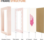 4x6 Picture Frame with Real Glass, Wooden cute 4 x 6 Photo Frame with Wavy Mat - Image 5