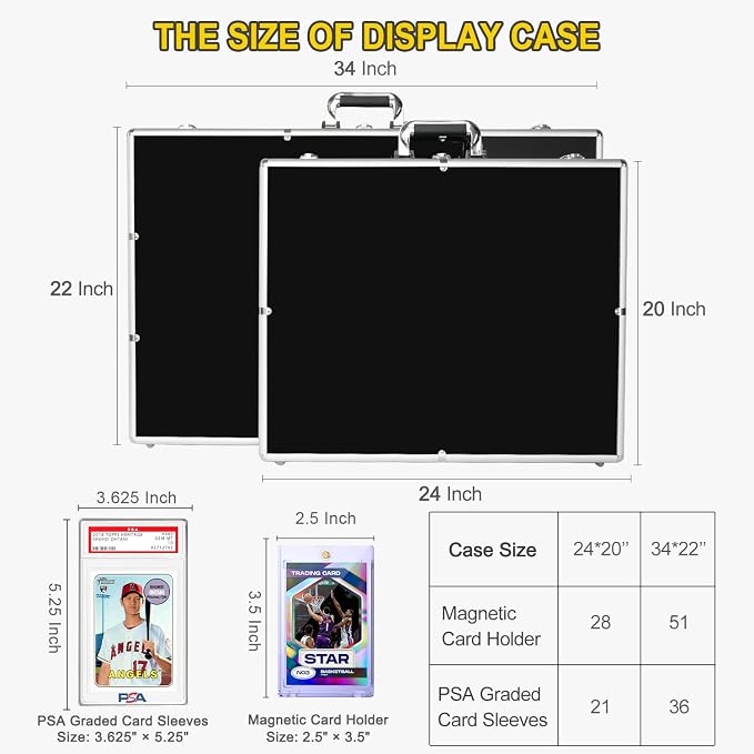 2 Pcs Trade Show Display Case – 34"x22" Large Aluminum Locking Tabletop Showcase - Image 2