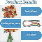 WEBEEDY Paper Quilling Kit 20 Sets Flower Card Quilling Kit - Image 3