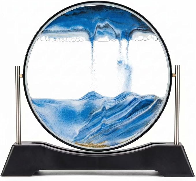 3D Moving Sand Art Glass Ornament, Stress Relief Desk Decor Gift by Unknown