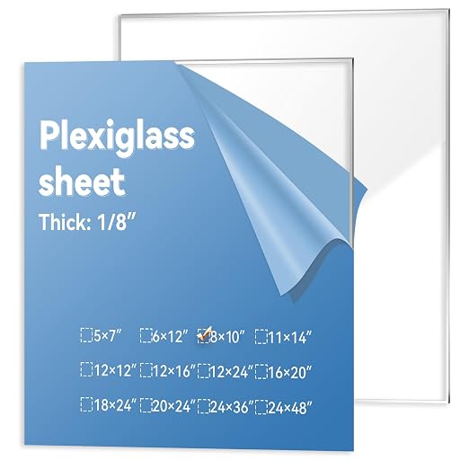 2 Pack Clear Plexiglass Sheets 1/8 inch Thick 8×10In Custom Size Plexiglass by Polvtor