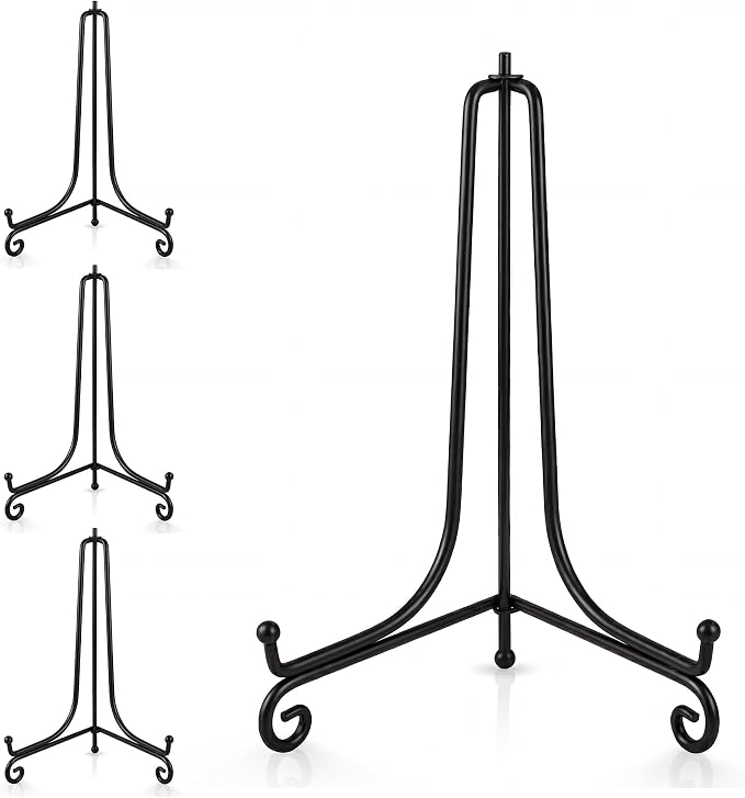 Artliving Plate Stands for Display, 12 Inch Black Iron Easel Plate Display by Artliving