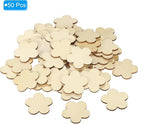 PATIKIL 40mm Wooden Flowers, 50 Pack Unfinished Wood Flowers Blank Wooden - Image 3