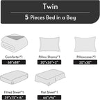 MUXHOMO 5 Pieces Twin Comforter Set, Reversible Bed in a Bag Twin Size - Image 5