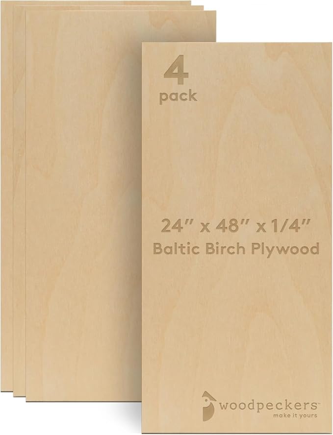 Baltic Birch Plywood 24 x 48 x 1/4 Inch - 6 mm Craft Wood by Woodpeckers