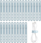 Oligei 25 Pcs Silicone Cable Ties, Cable Ties Reusable, High Elasticity Cord by Oligei