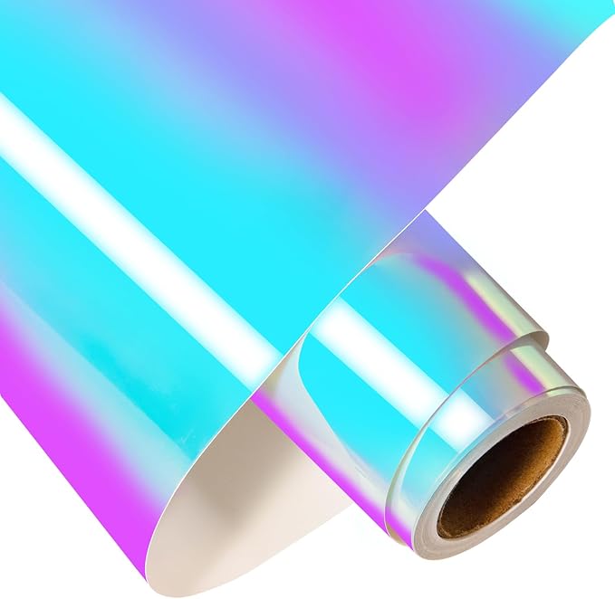 VINYL FROG Opal White Adhesive Vinyl 12" x5ft Holographic Craft Vinyl by VINYLFROG
