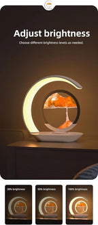 LED Table Lamp with Wireless Charging, Crescent Moon Design - Image 3